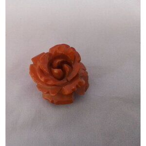Vintage Art Deco Carved Bakelite Rose Brooch Pin